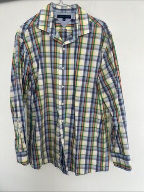 Tommy Bahama Multicolor Plaid Button-Down Shirt – Blue, Green, Yellow & Orange